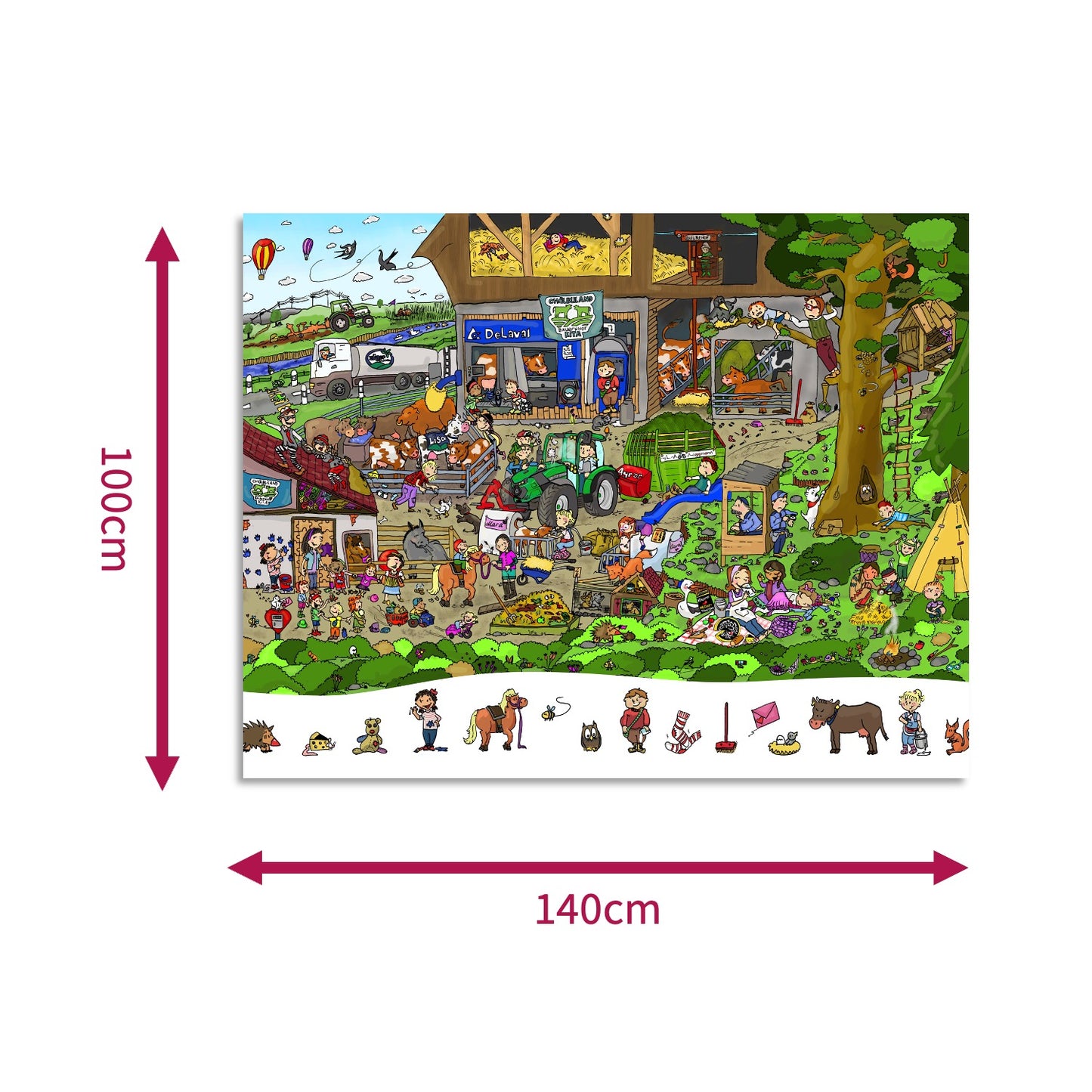 XXXL-Bodenpuzzle 140x100 cm  - Bauernhof oder Schwingfest