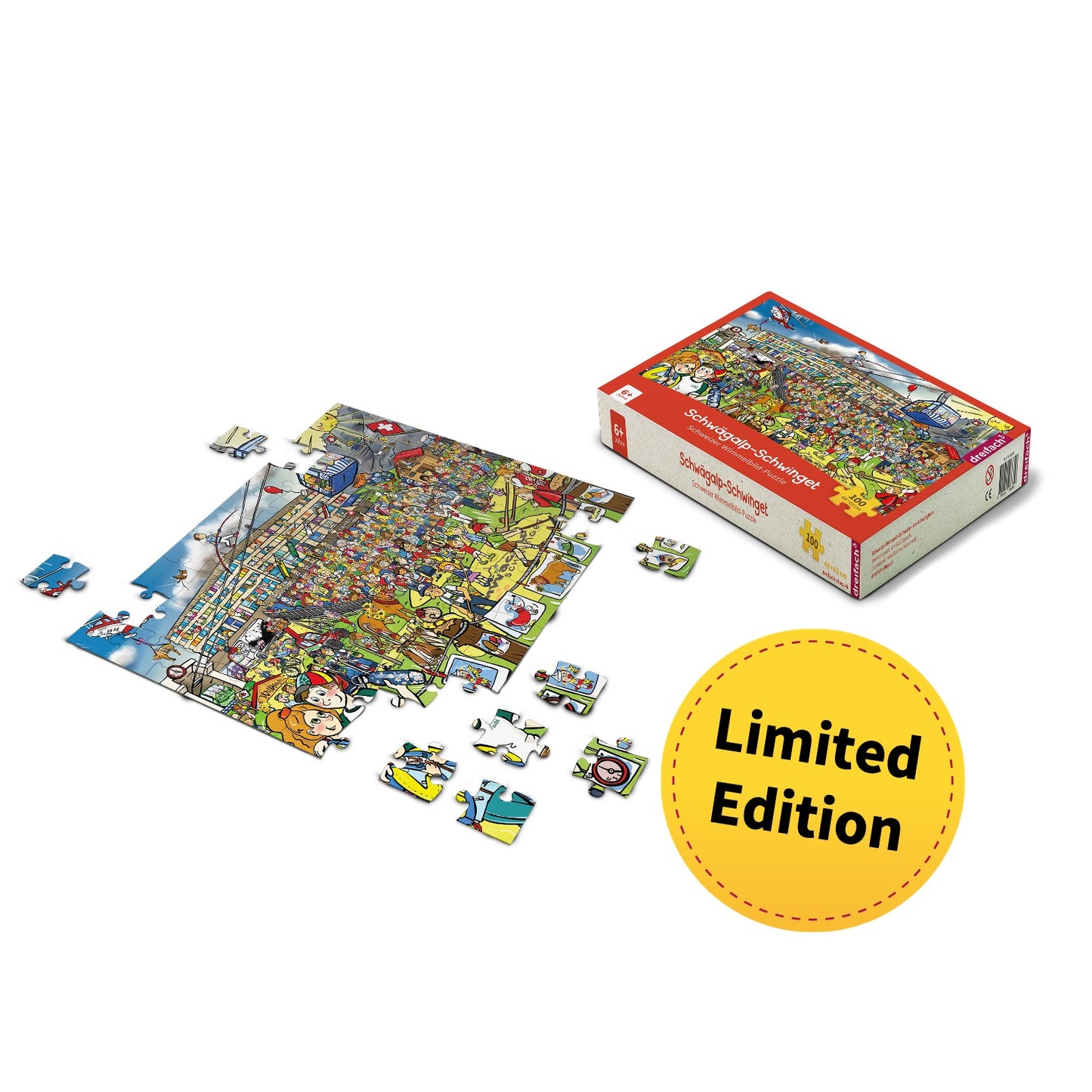 XL Schwingfest-Puzzle «Schwägalp-Schwinget» - 100 Teile für Kinder ab 6 Jahre